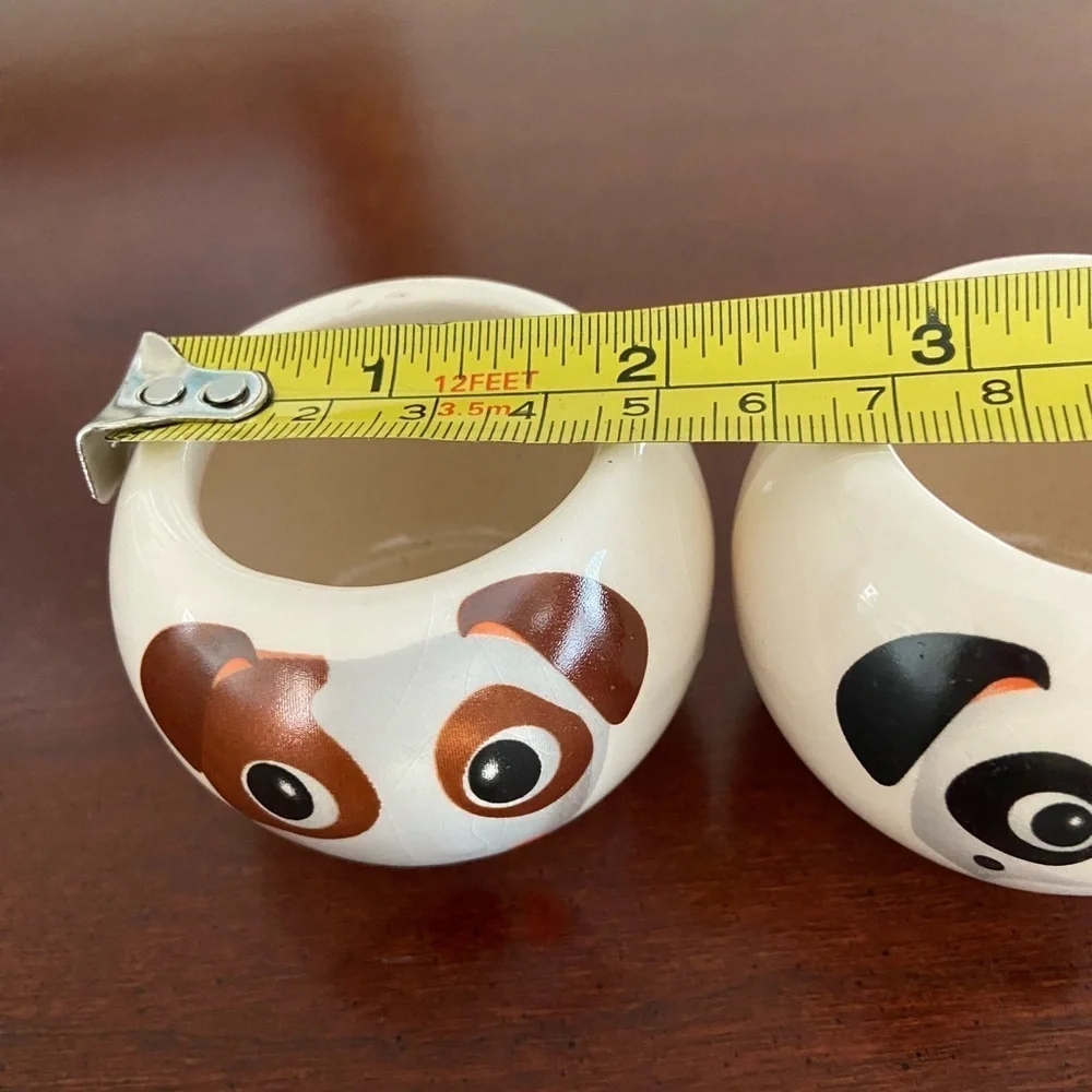 🩵 Set of 2 Buzzy DOG FACE Miniature Plant Pots from 2014